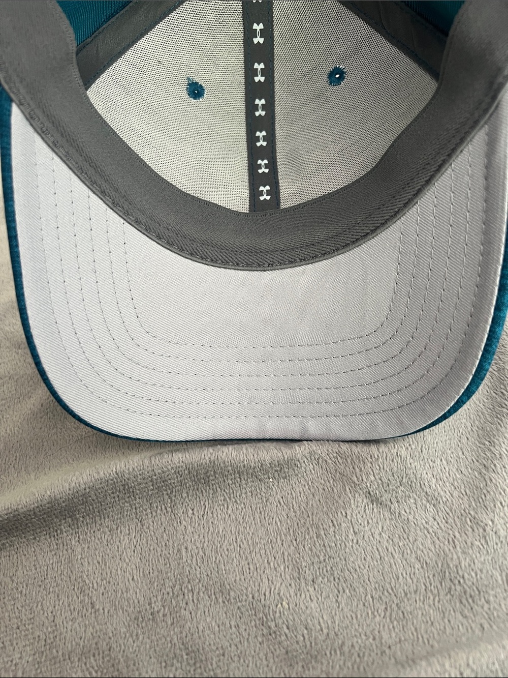 Under Armour Mens Blitzing 3.0 Teal Heather Stretch Fit Hat LG/XL - Picture 8 of 9